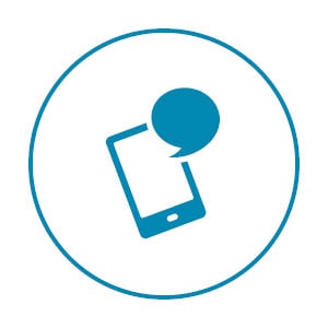 Icon mit Smartphone für Kontakt